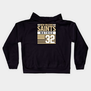 New Orleans Saints Mathieu 32 American Flag Football Kids Hoodie